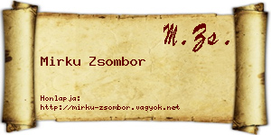 Mirku Zsombor névjegykártya